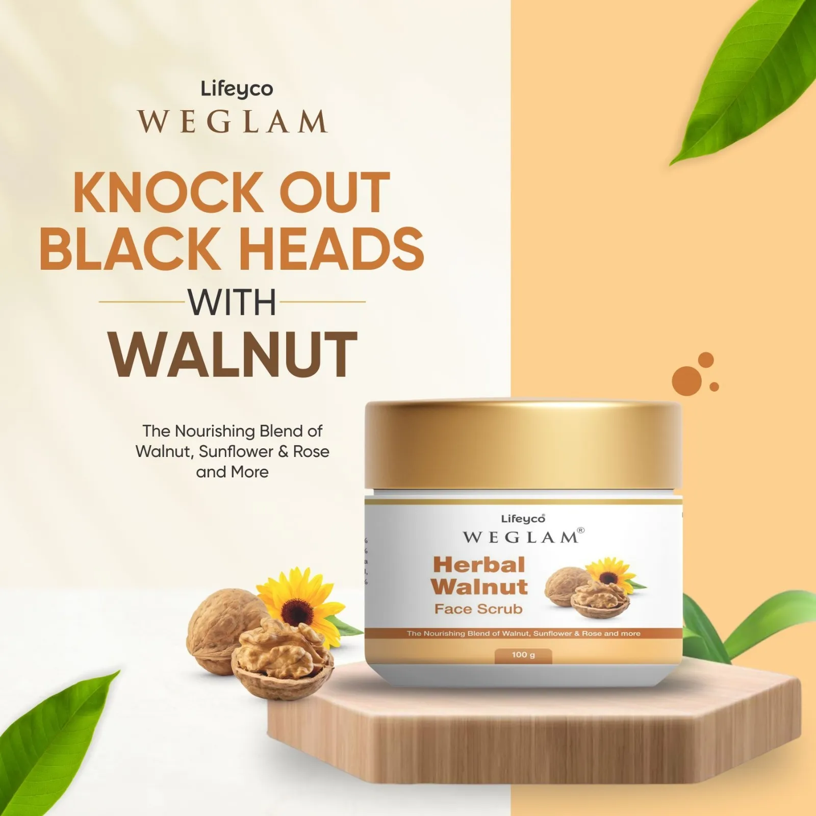 WeGlam Herbal Walnut Face Scrub