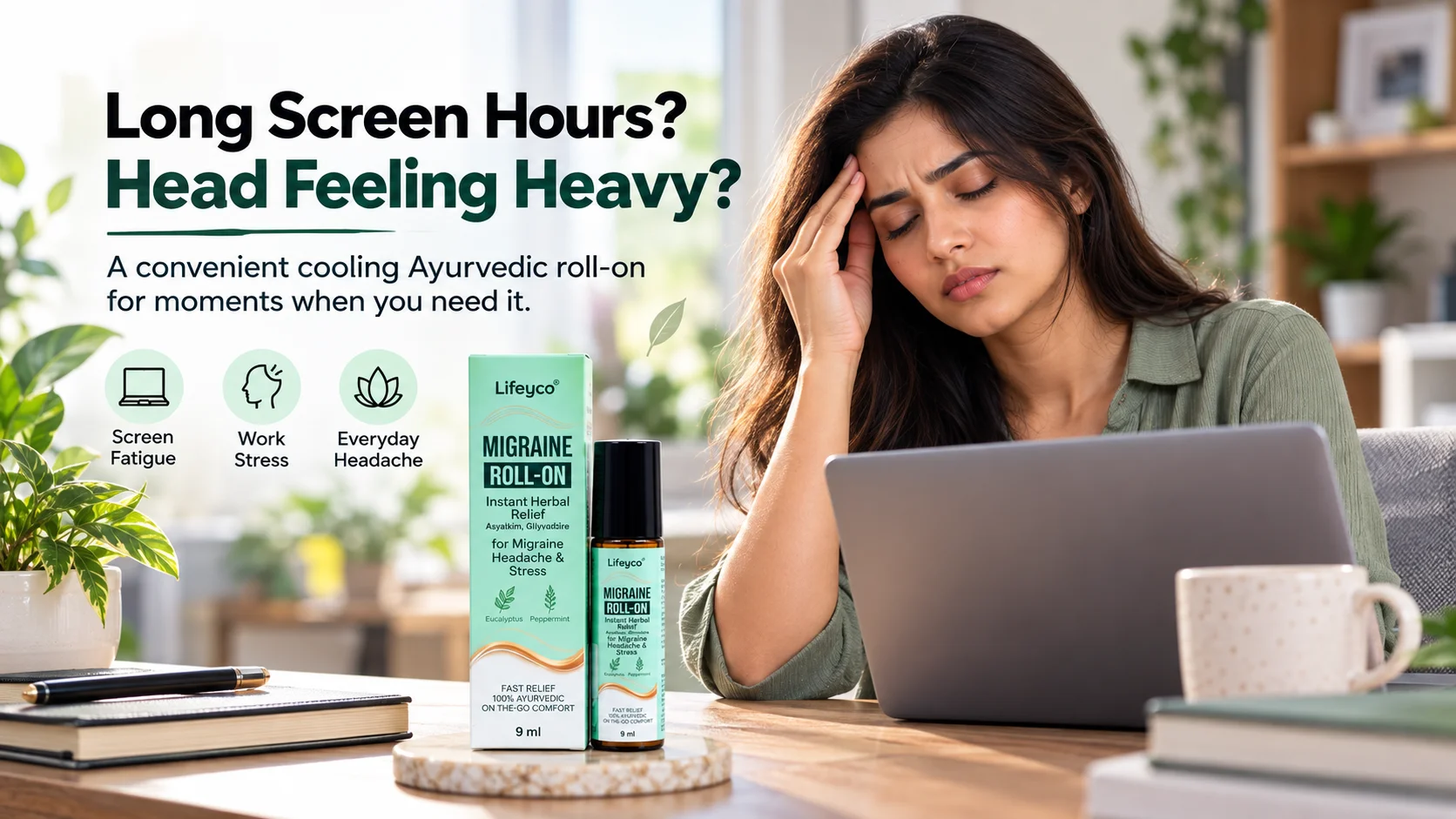 Lifeyco Migraine Roll-On - Long Screen Hours